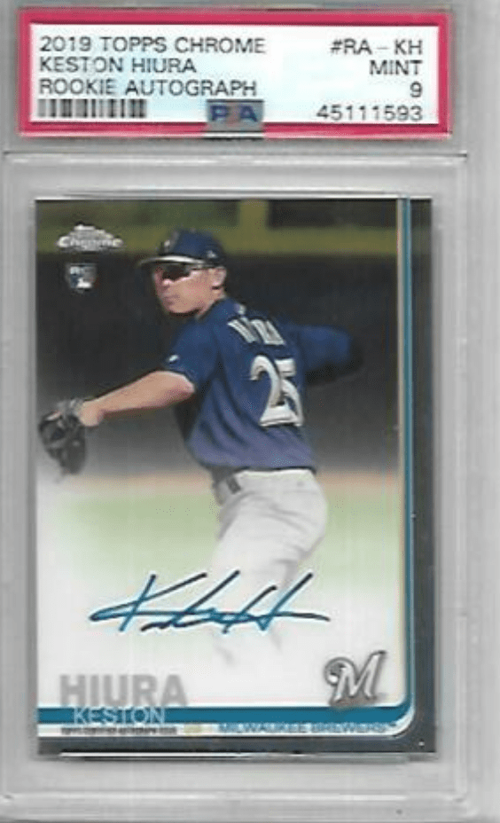 KESTON HIURA rc AUTO 2019 TOPPS CHROME rookie AUTOGRAPH PSA 9