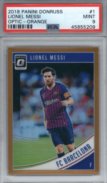 2018 Panini Donruss Optic Orange #1 Lionel Messi PSA 9 FC Barcelona 300-350
