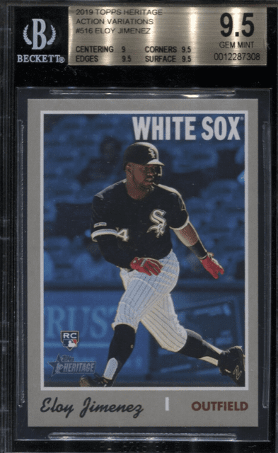 Eloy Jimenez 2019 Topps Heritage 516 Action Image Variation RC BGS 9.5 TRUE GEM 65-75
