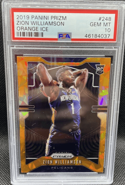 2019 Panini Prizm Orange Ice Zion Williamson ROOKIE RC #248 PSA 10 GEM MINT 2275
